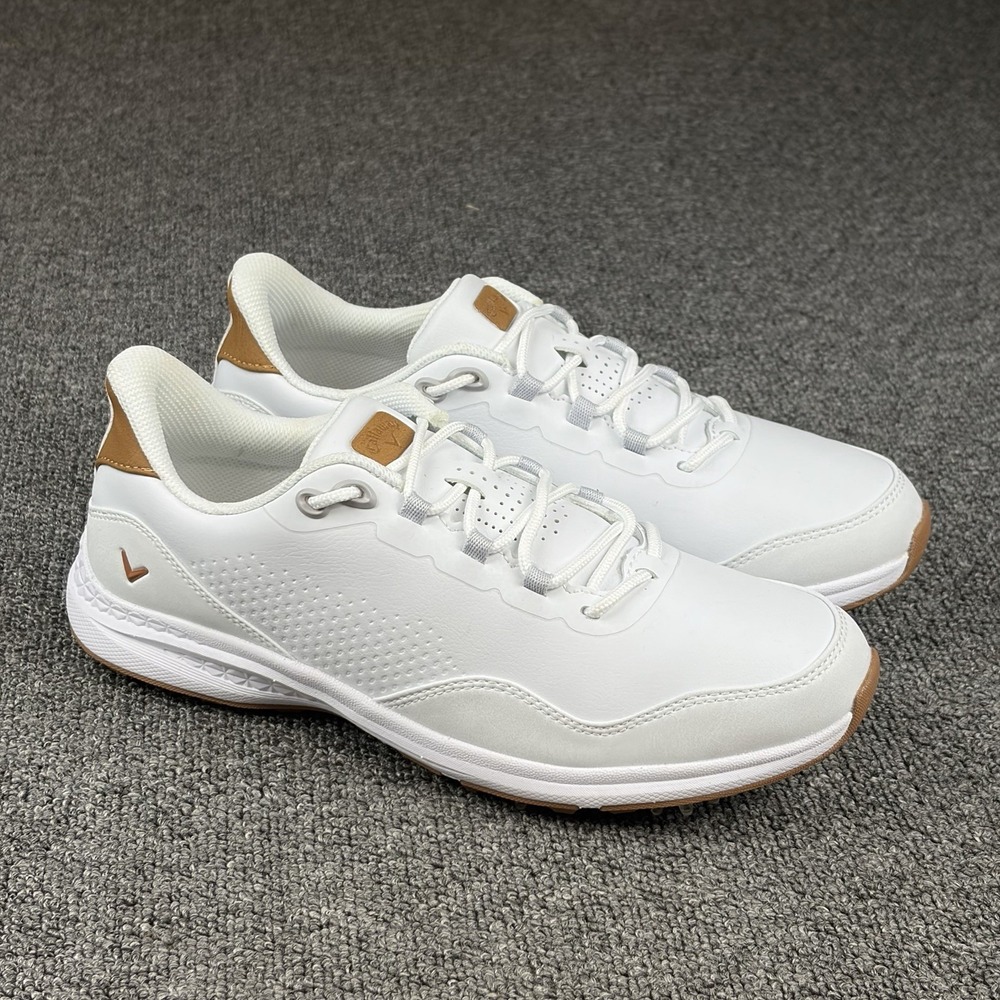 Callaway Coronado V4 Women's 8.5 B White Waterproof Spiked Golf Shoes CGW420WT